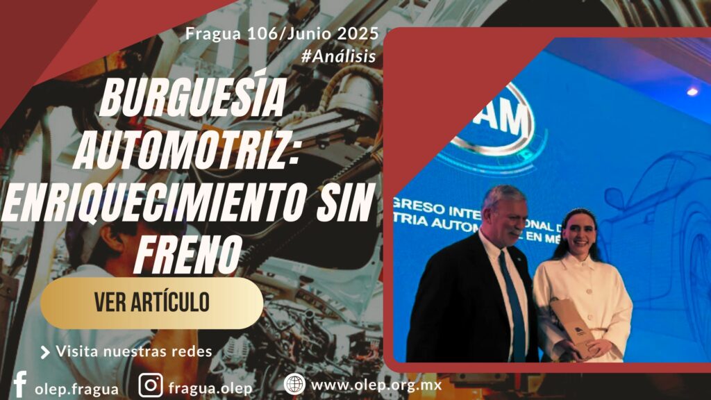 Burguesía automotriz: enriquecimiento sin freno El 26 de marzo, D. Trump firmó un decreto arancelario más, esta vez para imponer aranceles de 25% a todos los vehículos fabricados fuera de EUA.