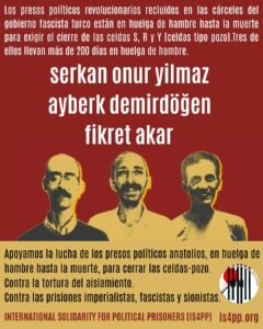 Los presos políticos revolucionarios recluido en las cárceles del gobierno fascista turco